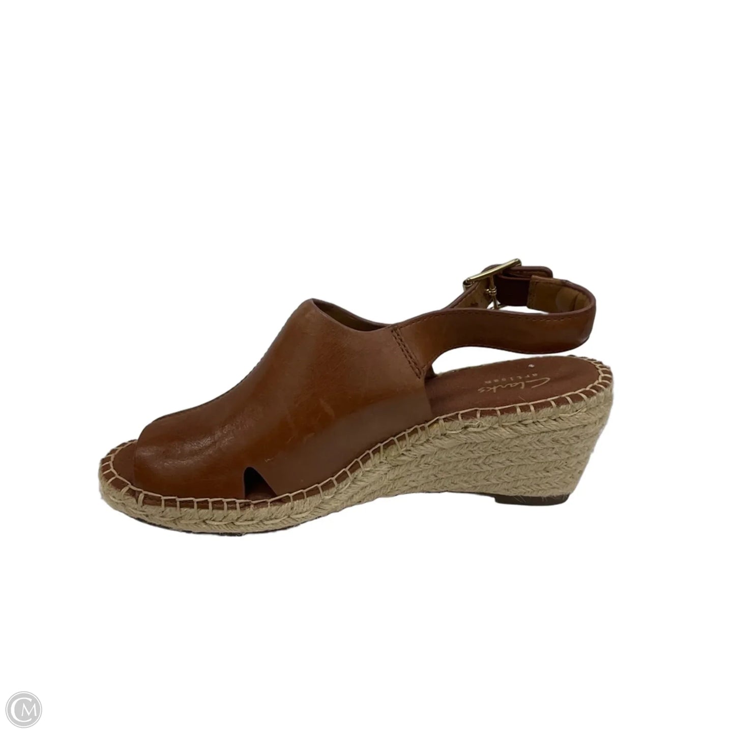 Sandals Heels Wedge By Clarks In Brown, Size: 6.5