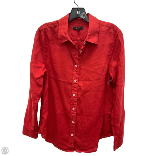 Blouse Long Sleeve By Quince In Red, Size: M