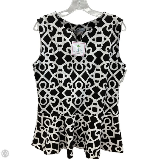 Top Sleeveless By Cmc In Black & White, Size: L