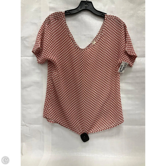 Top Short Sleeve By Anthropologie In Coral, Size: S