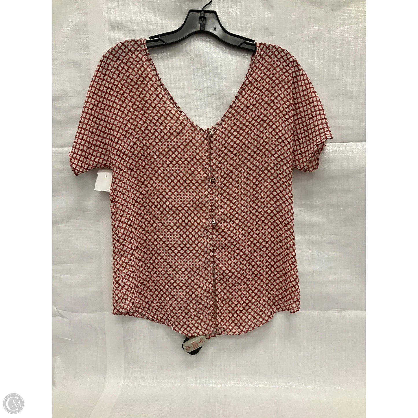 Top Short Sleeve By Anthropologie In Coral, Size: S