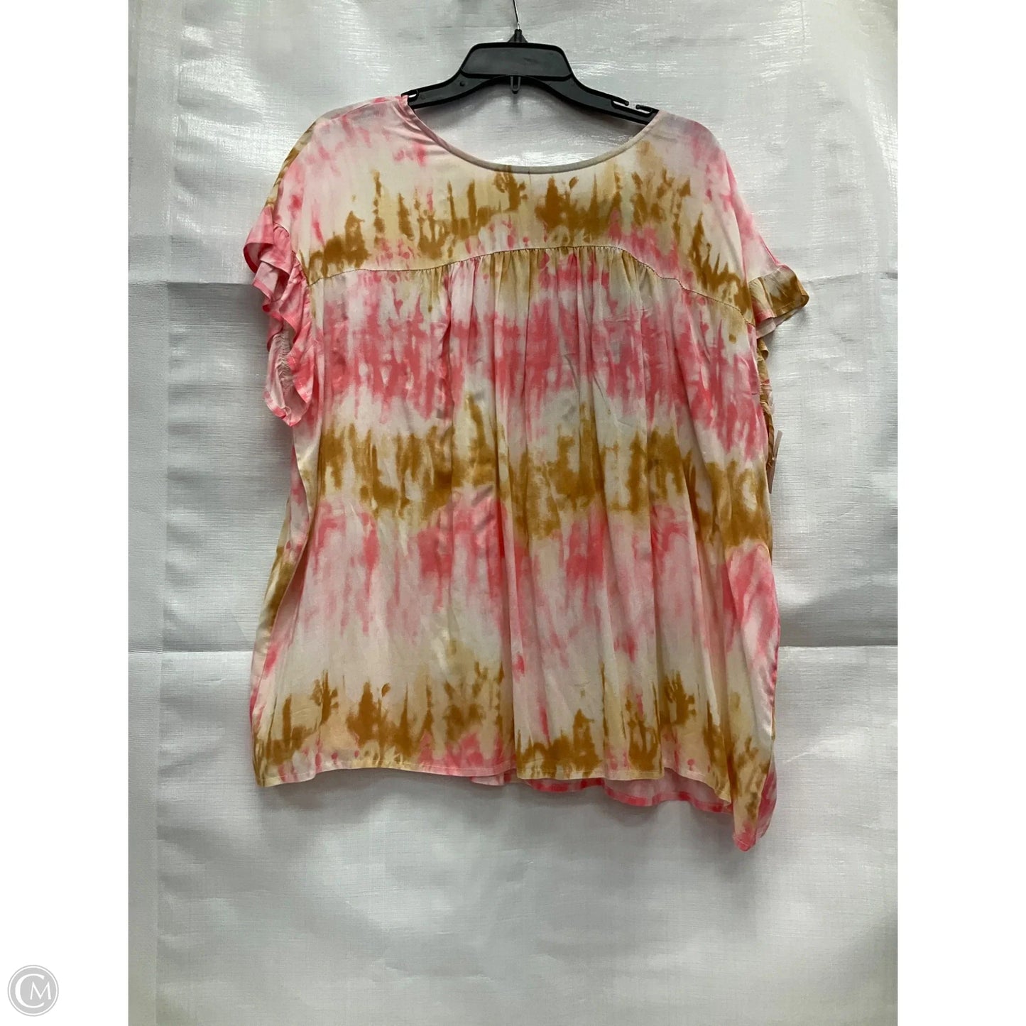 Top Short Sleeve By Kori America In Pink & Yellow, Size: M