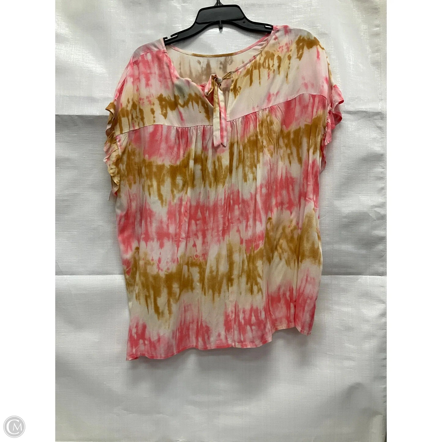 Top Short Sleeve By Kori America In Pink & Yellow, Size: M