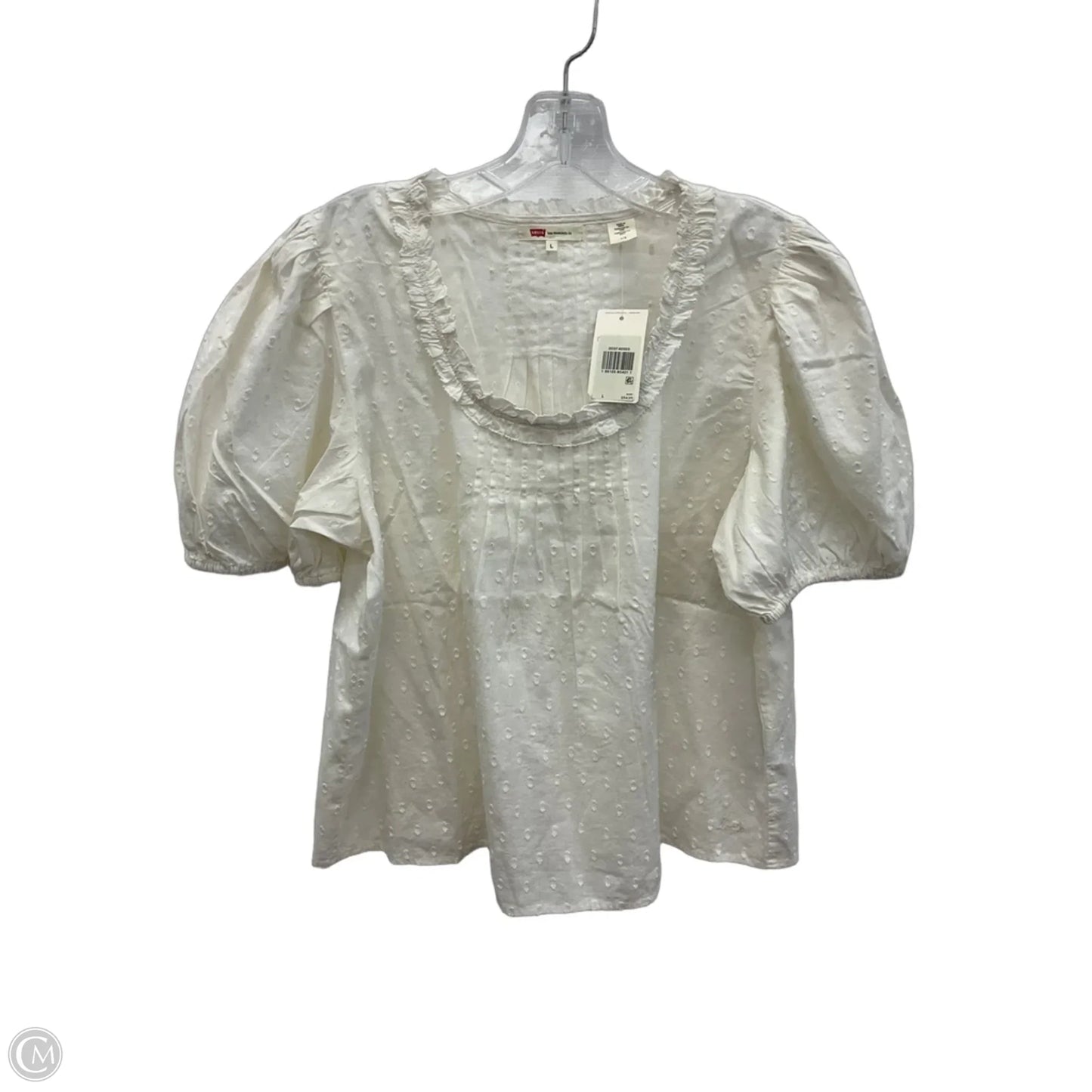 Top Short Sleeve By Levis In Cream, Size: L