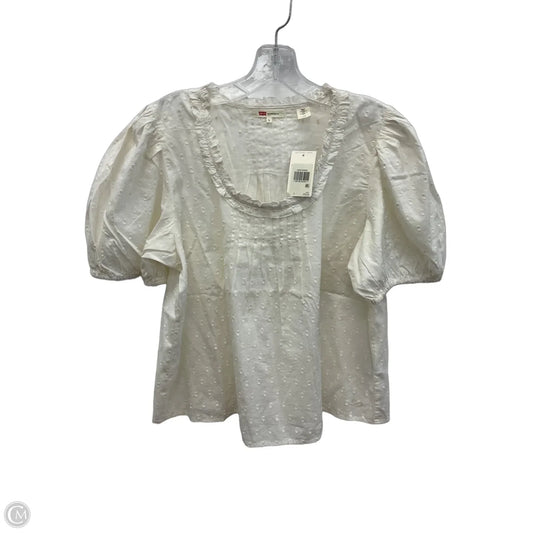 Top Short Sleeve By Levis In Cream, Size: L