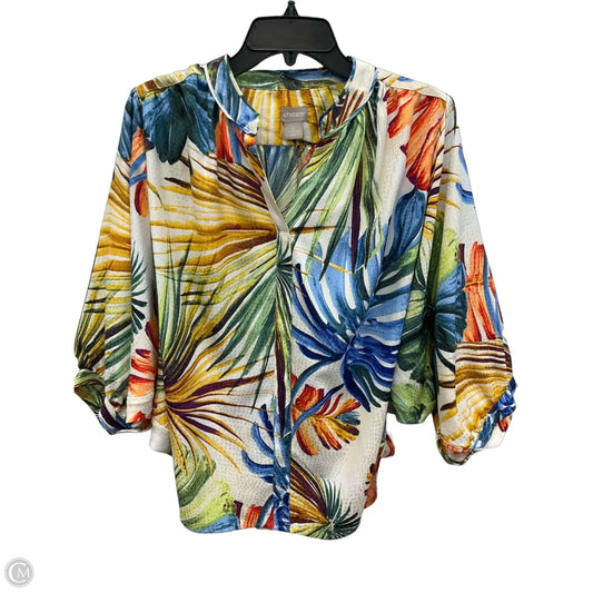 Top Short Sleeve By Chicos In Multi-colored, Size: 6