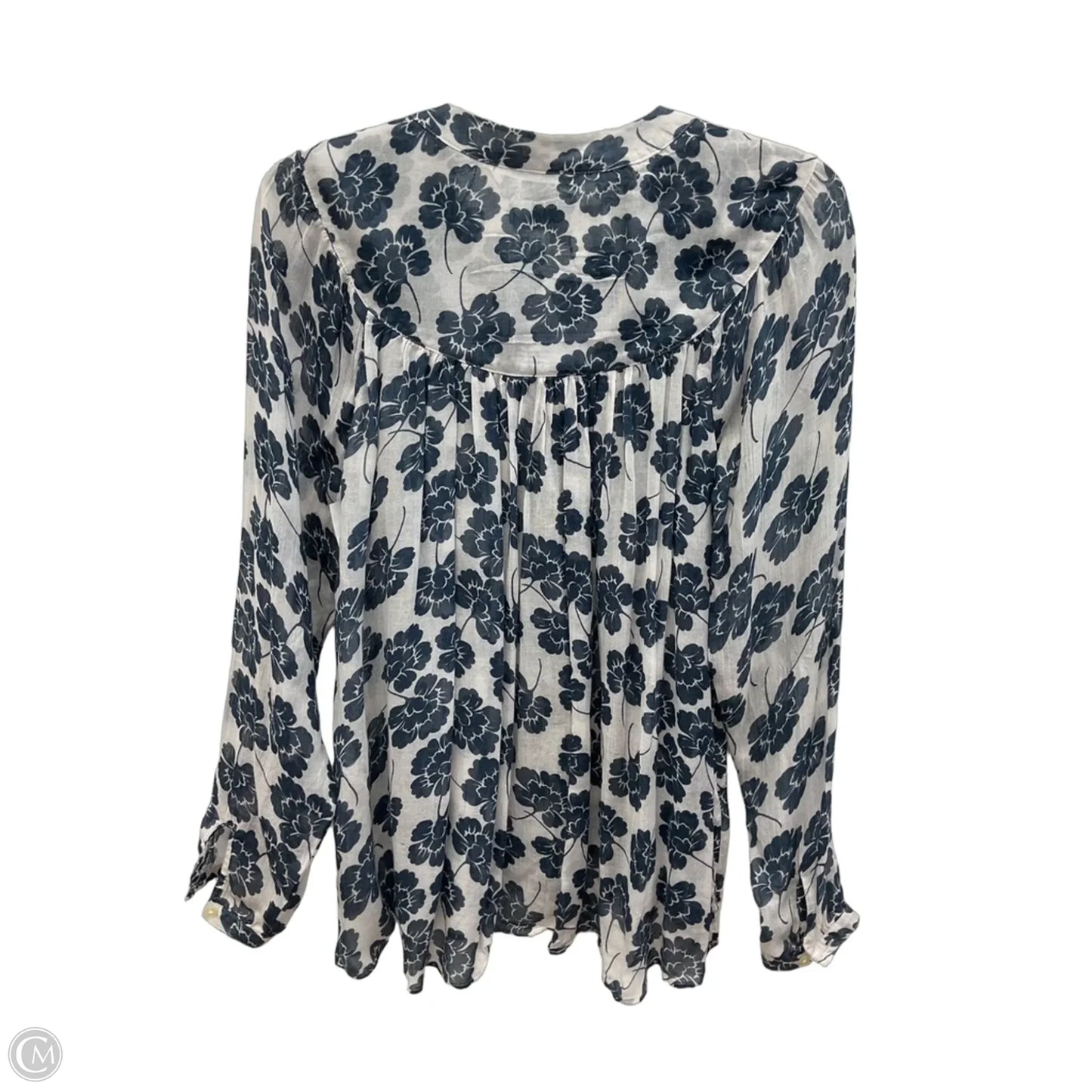 Blouse Long Sleeve By Loft In Blue, Size: Xs