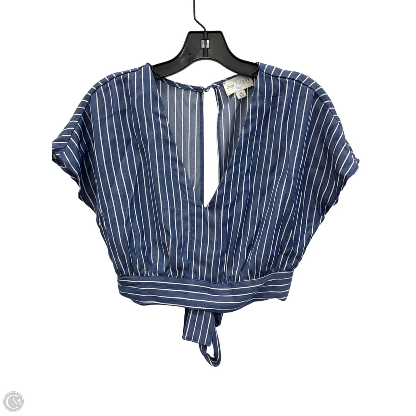 Top Short Sleeve By Jun & Ivy In Striped Pattern, Size: M