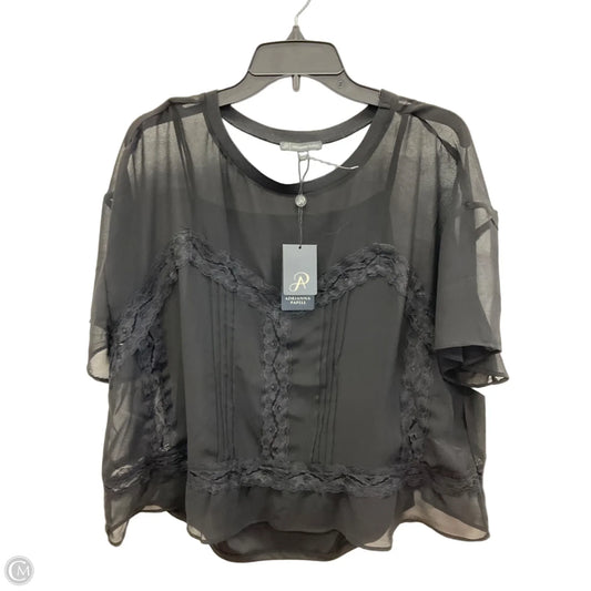 Top Short Sleeve By Adrianna Papell In Black, Size: Xl