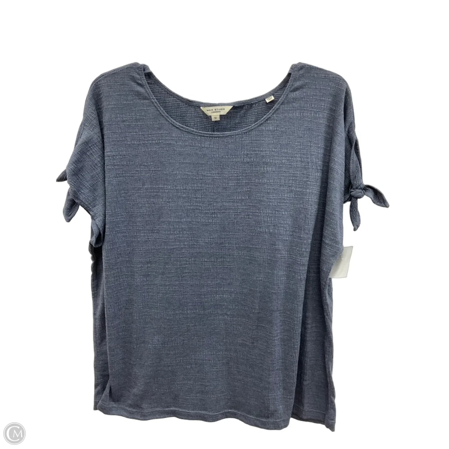 Top Short Sleeve By Max Studio In Blue, Size: 1x