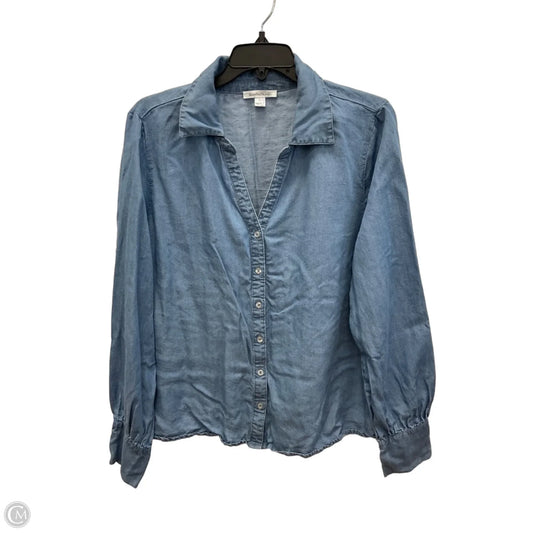 Blouse Long Sleeve By John Paul Richard In Blue, Size: L