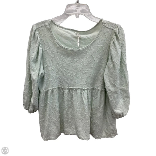 Top 3/4 Sleeve By Anthropologie In Teal, Size: Xs