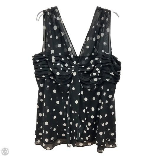 Top Sleeveless By R And M Richards In Polkadot Pattern, Size: 3x