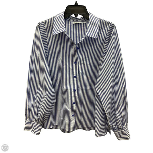 Blouse Long Sleeve By Joan Rivers In Striped Pattern, Size: M