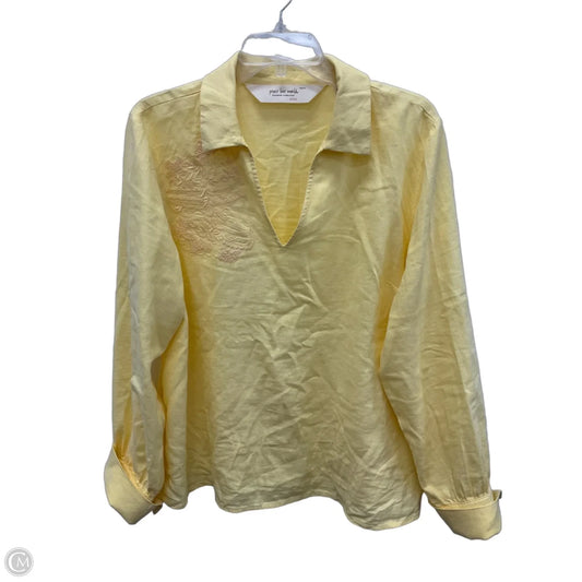 Top Long Sleeve By Peace Love World In Yellow, Size: M
