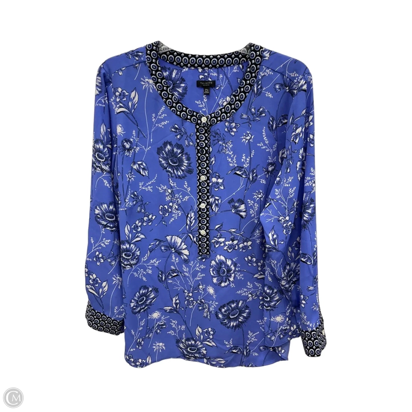 Top Long Sleeve By Talbots In Purple, Size: 2x