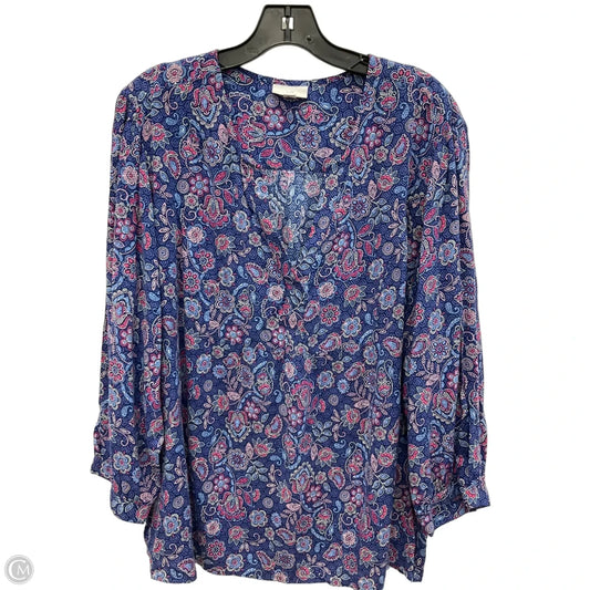 Top Long Sleeve By J. Jill In Purple, Size: 2x