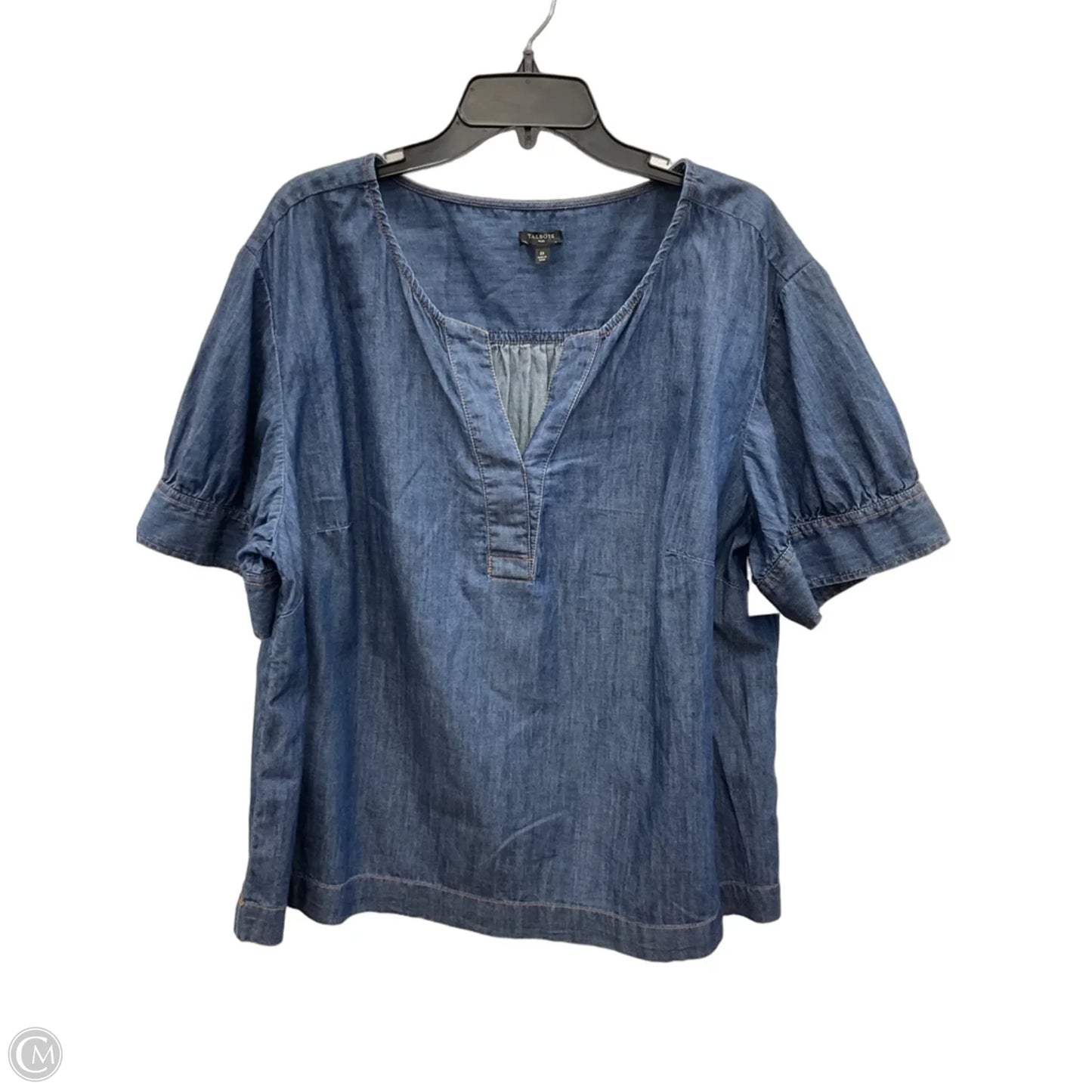 Top Short Sleeve By Talbots In Blue Denim, Size: 2x