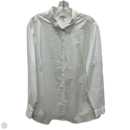 Blouse Long Sleeve By J. Jill In White, Size: 2x