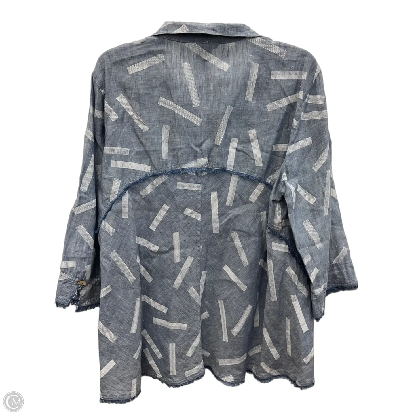 Blouse 3/4 Sleeve By John Mark In Blue, Size: 1x
