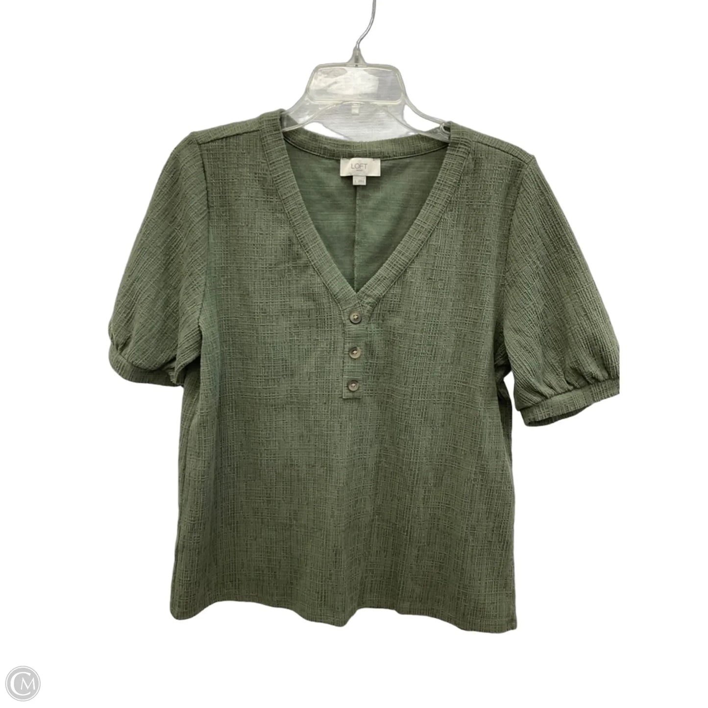 Top Short Sleeve By Loft In Green, Size: L