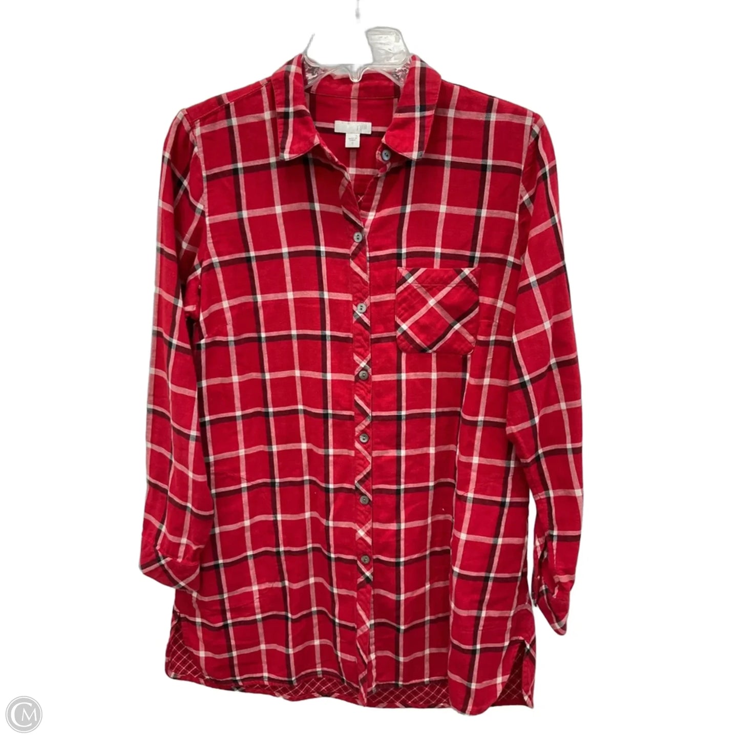 Blouse Long Sleeve By J. Jill In Red, Size: S
