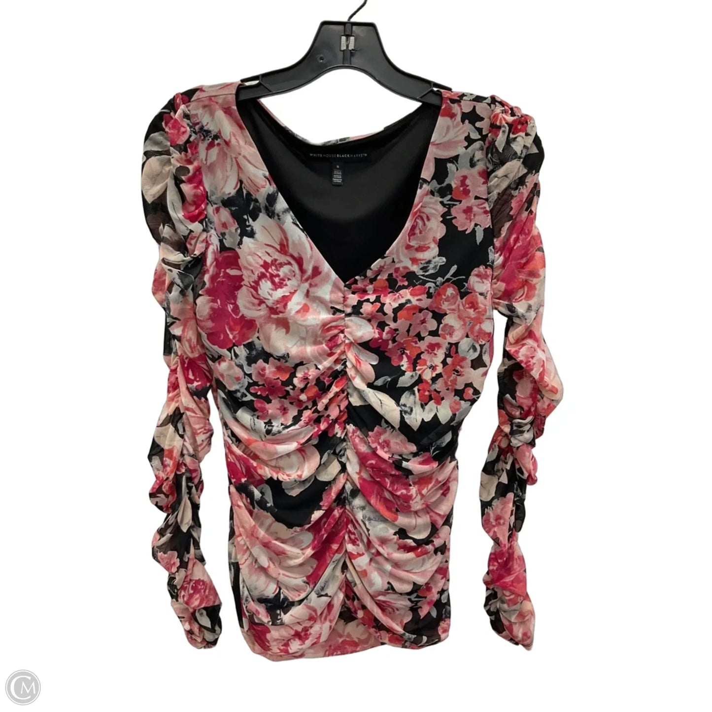Top Long Sleeve By White House Black Market In Floral Print, Size: S