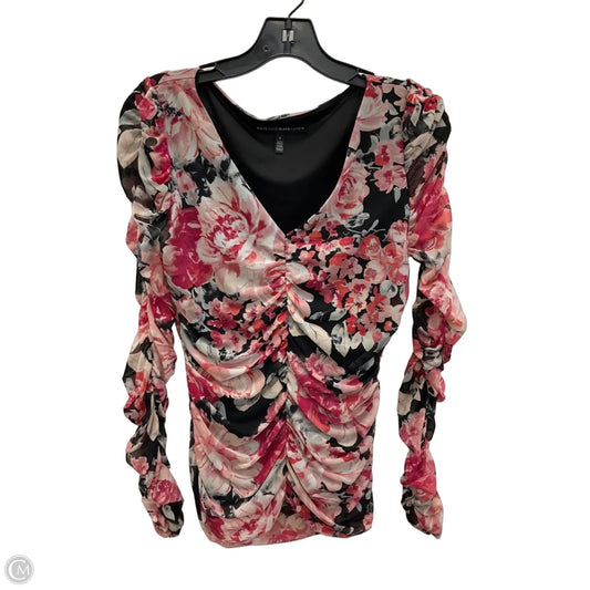 Top Long Sleeve By White House Black Market In Floral Print, Size: S