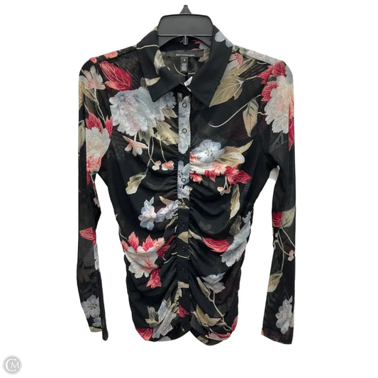 Top Long Sleeve By White House Black Market In Floral Print, Size: S