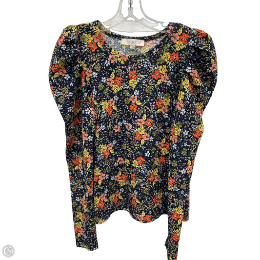 Top Long Sleeve By Loft In Floral Print, Size: S