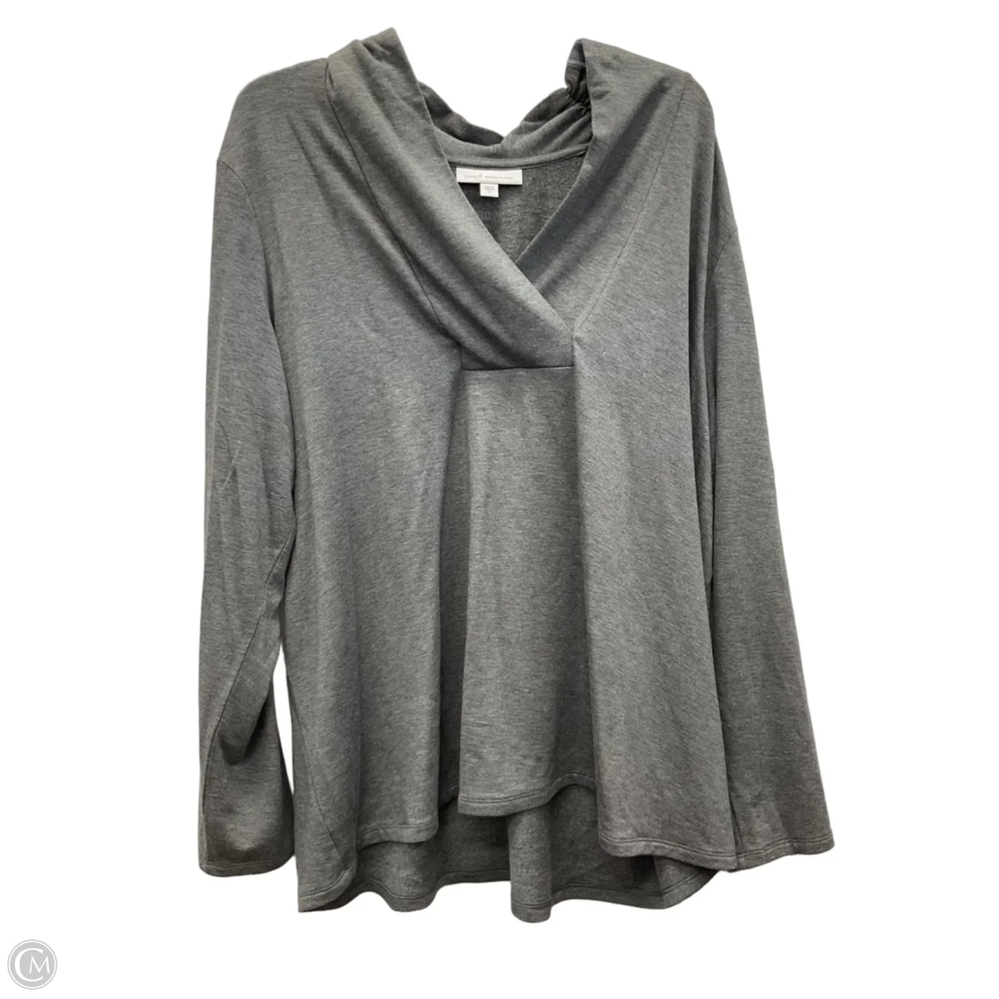 Top Long Sleeve By Pure Jill In Grey, Size: 2x