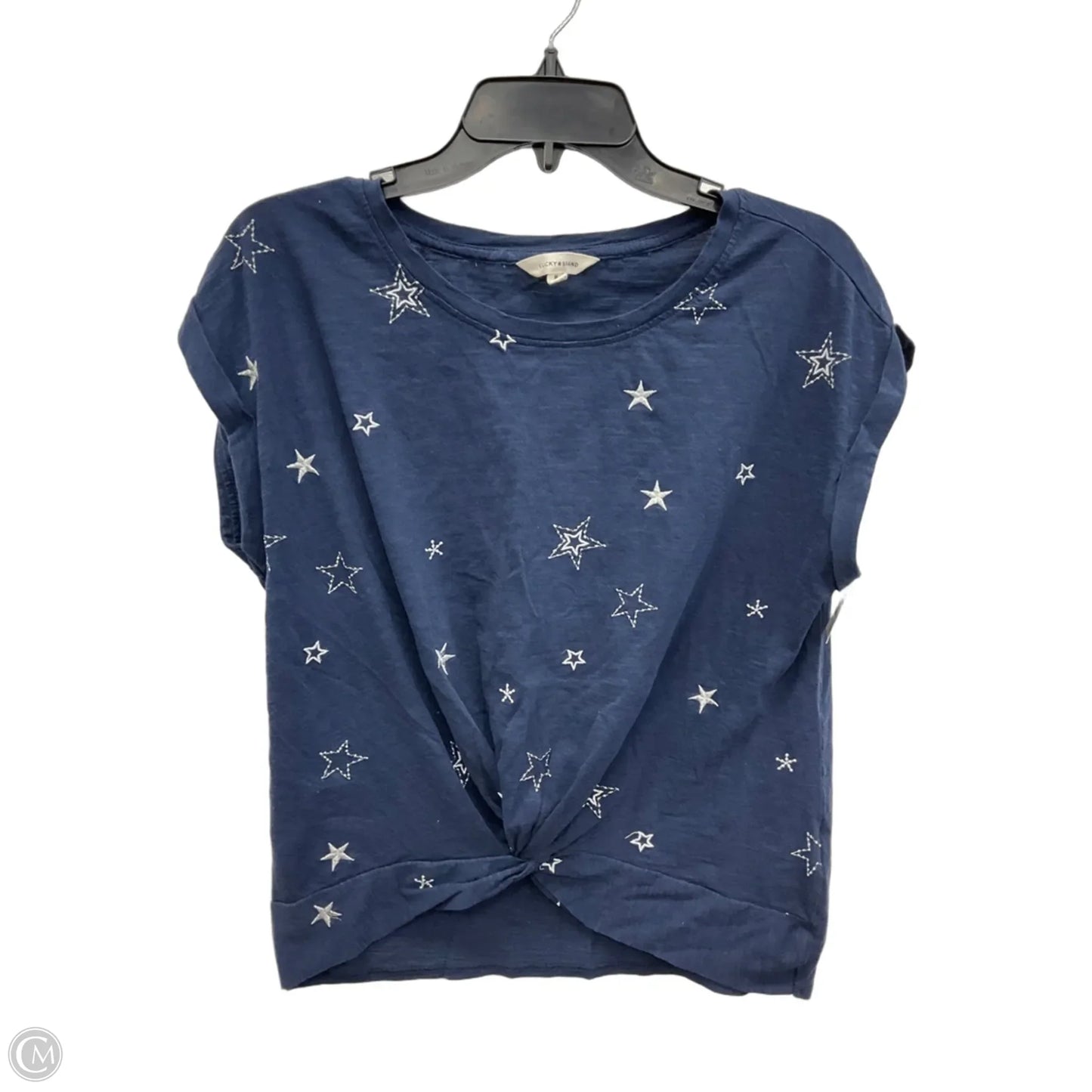 Top Short Sleeve By Lucky Brand In Navy, Size: M