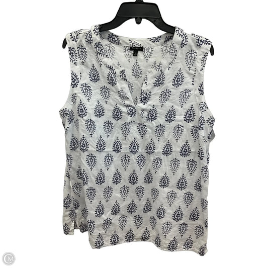 Top Sleeveless By Talbots In White, Size: L