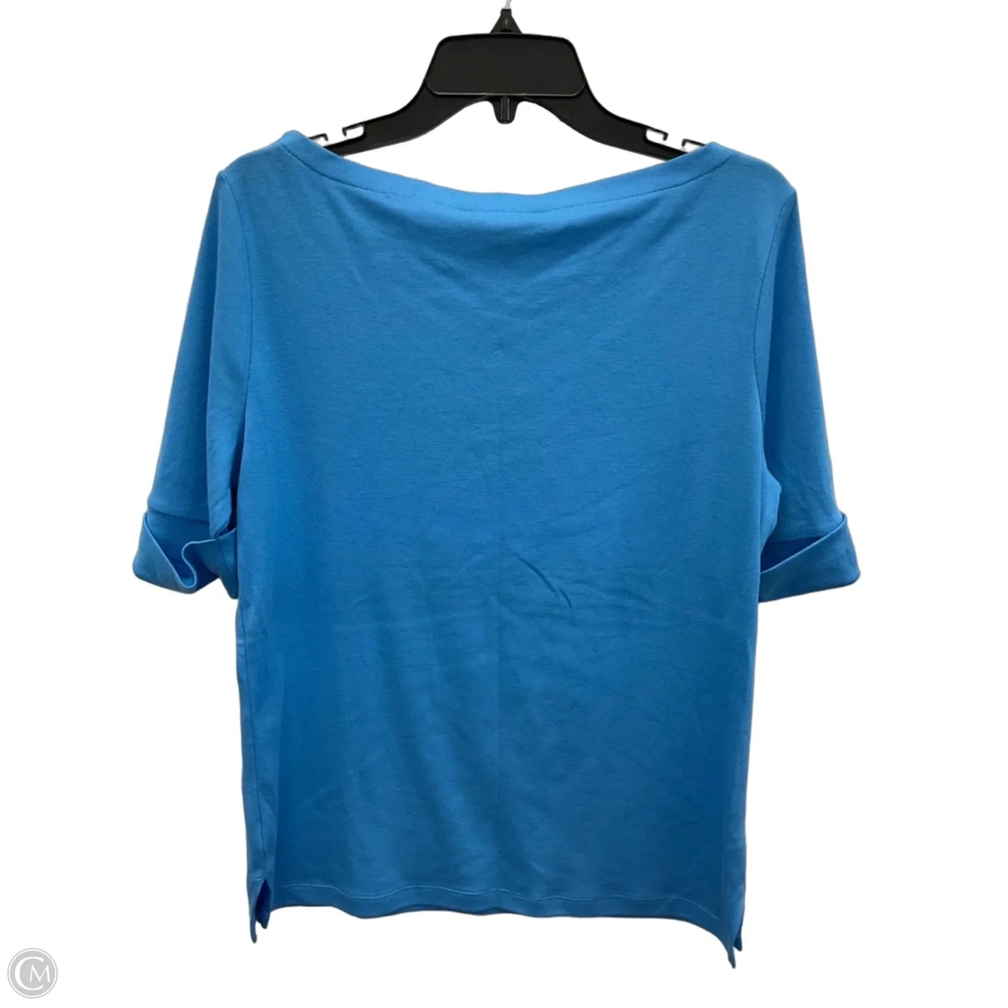 Top Short Sleeve By Lauren By Ralph Lauren In Blue, Size: L