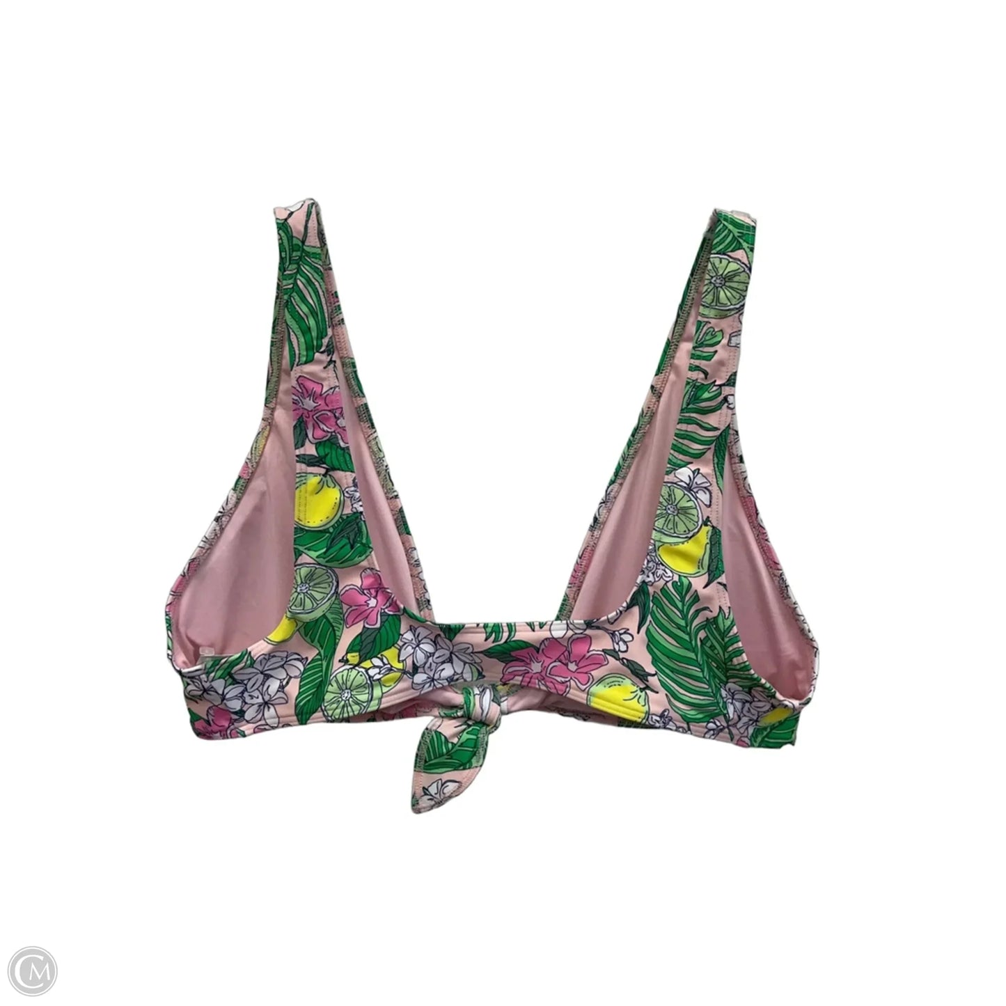 Swimsuit Top By Vineyard Vines In Green & Pink, Size: L