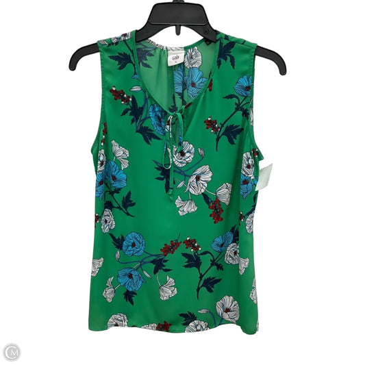 Top Sleeveless By Cabi In Green, Size: M