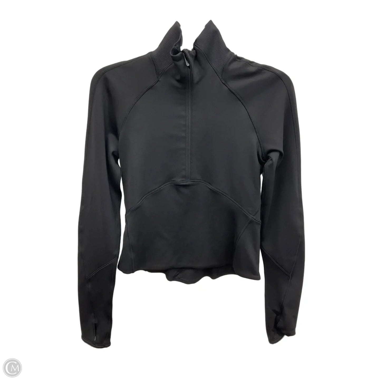 Athletic Top Long Sleeve Collar By Lululemon In Black, Size: 4