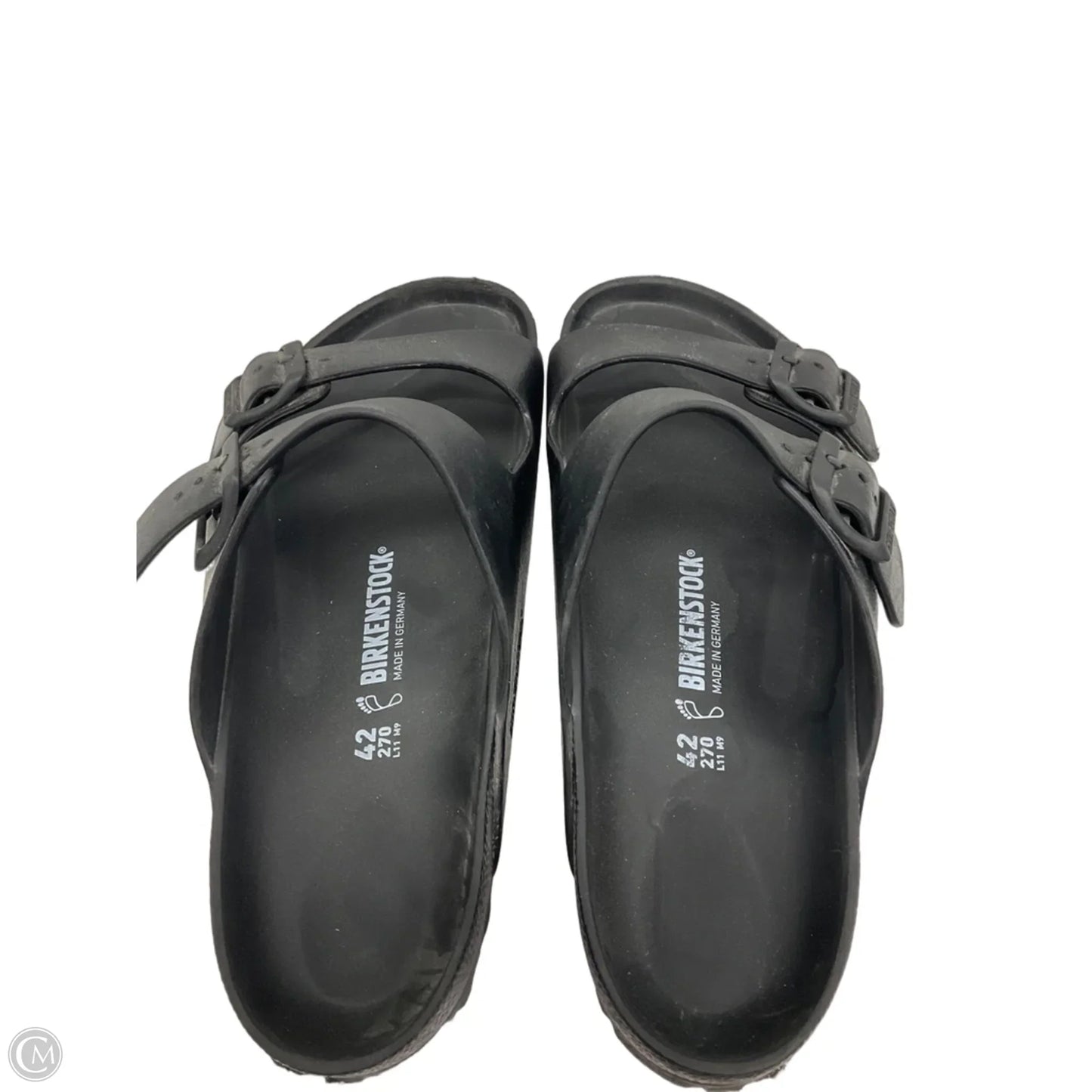 Sandals Flats By Birkenstock In Black, Size: 11