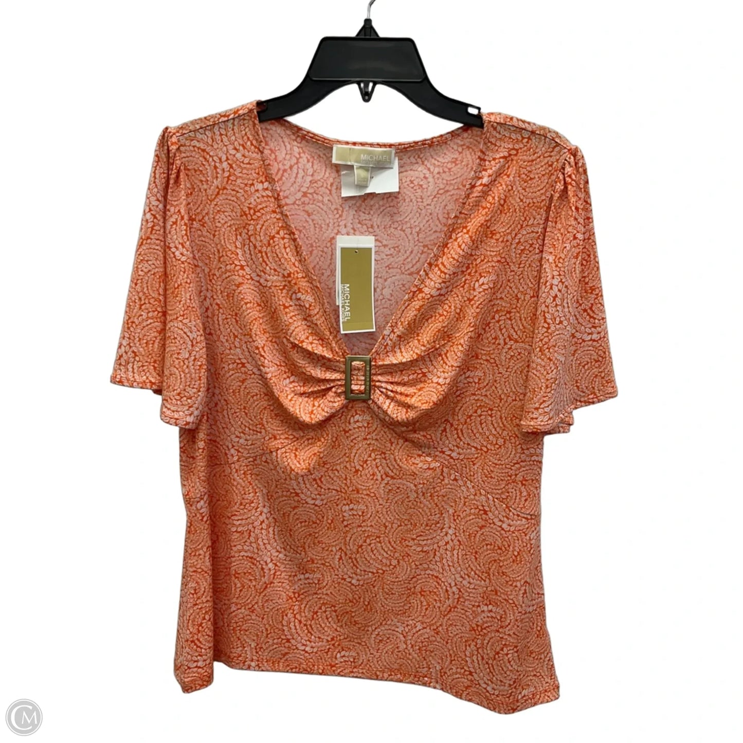Top Short Sleeve By Michael By Michael Kors In Orange, Size: L