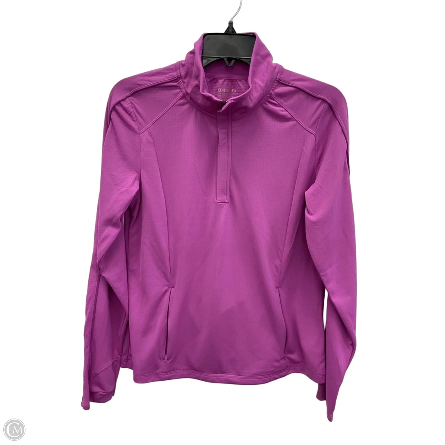 Athletic Top Long Sleeve Collar By Mondetta In Purple, Size: M
