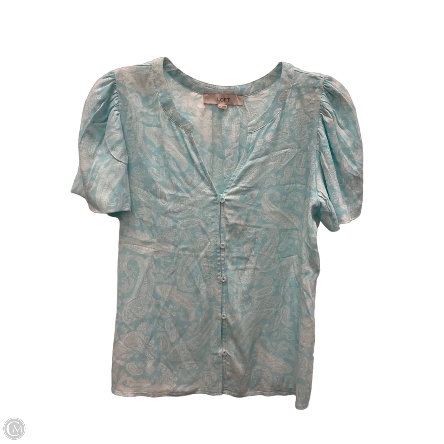 Top Short Sleeve By Loft In Teal, Size: Xs