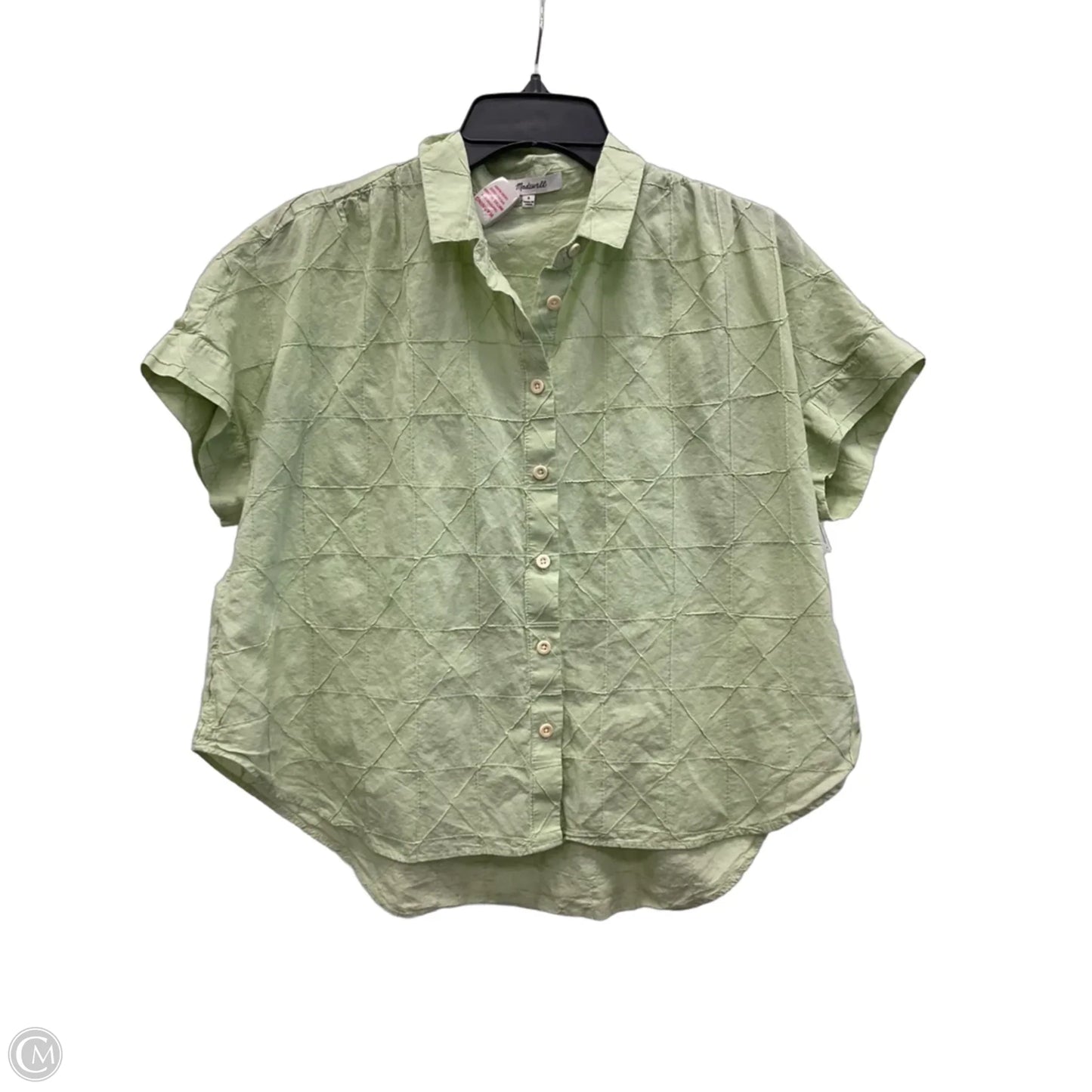 Top Short Sleeve By Madewell In Green, Size: S