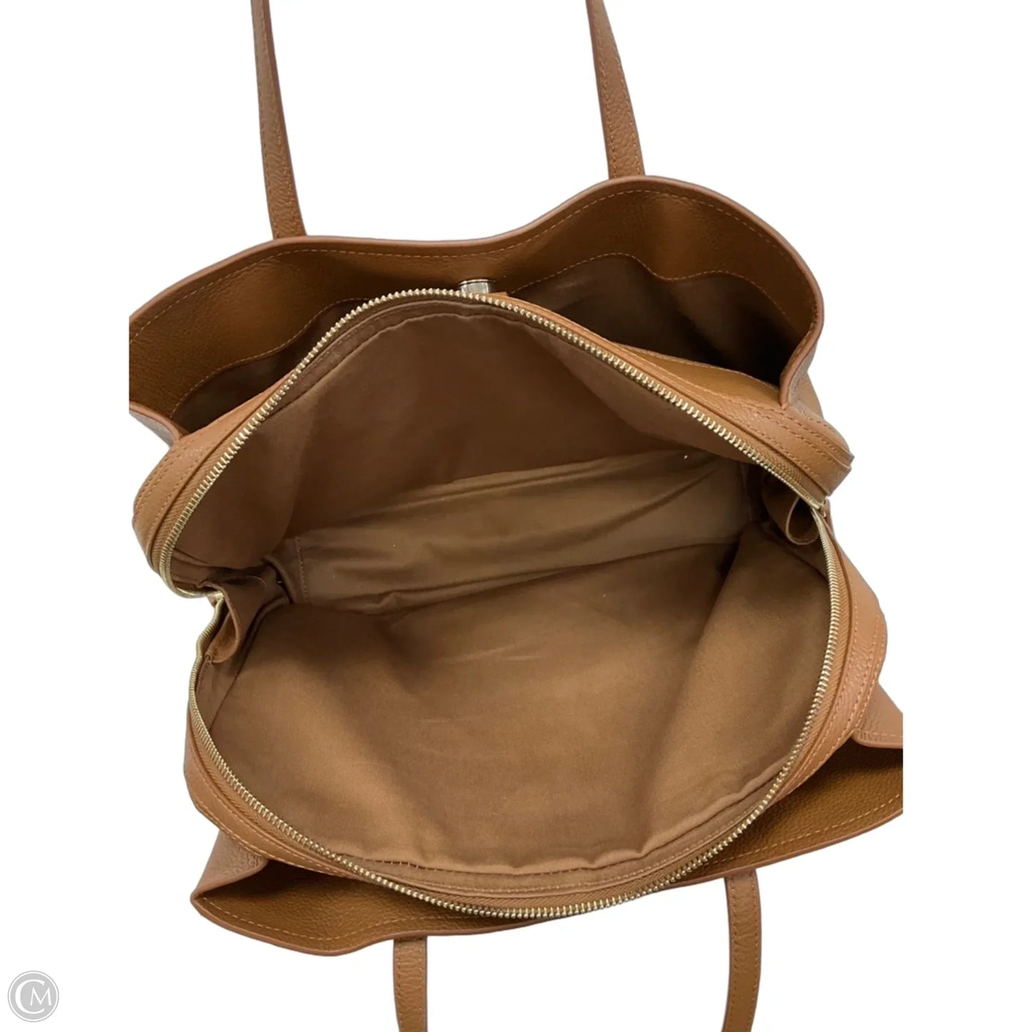 Handbag Leather By Quince, Size: Large
