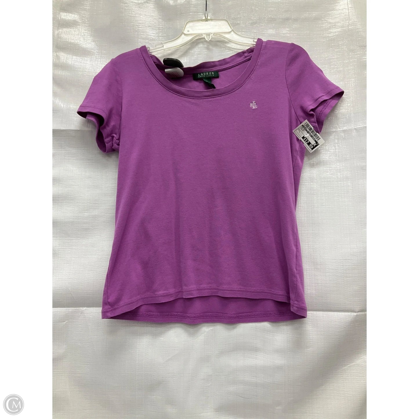 Top Short Sleeve By Lauren By Ralph Lauren In Purple, Size: L