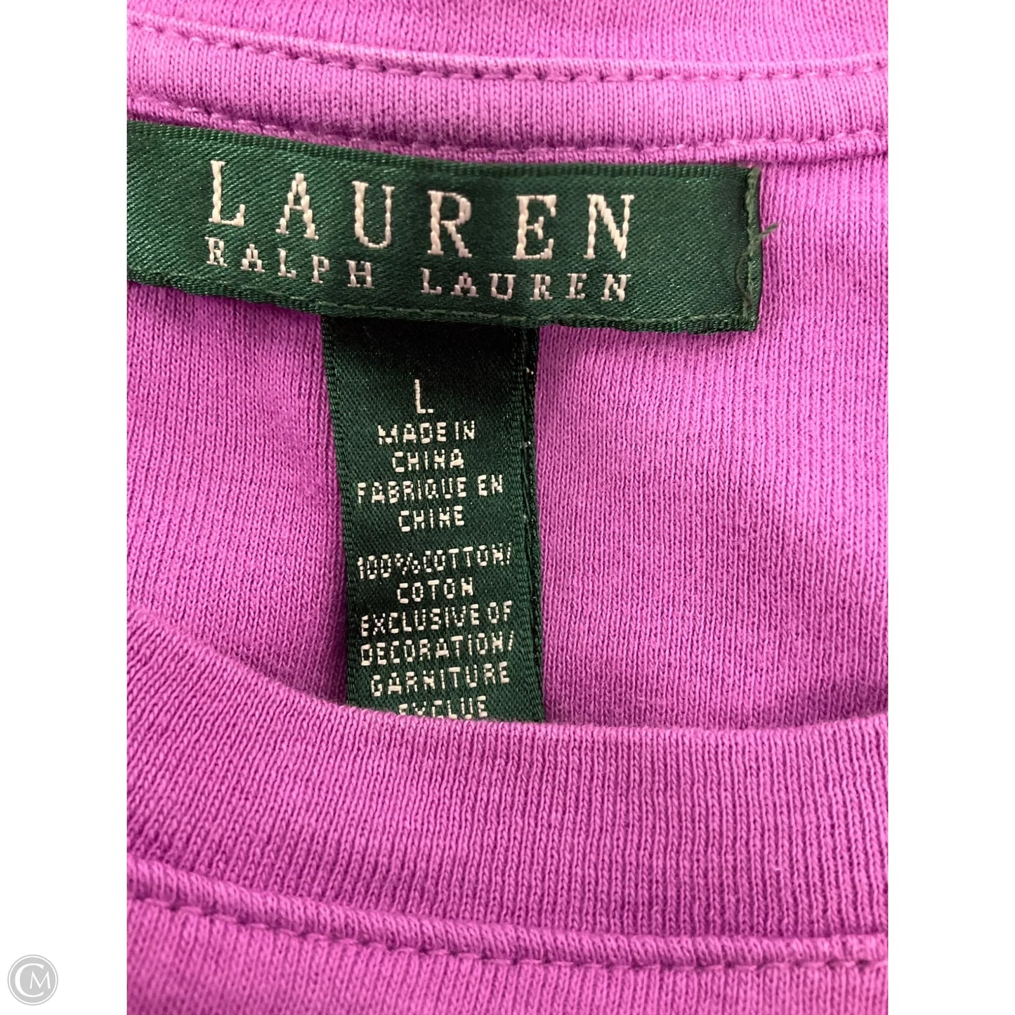 Top Short Sleeve By Lauren By Ralph Lauren In Purple, Size: L