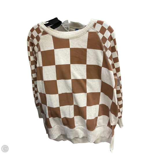Top Long Sleeve By Maurices In Checkered Pattern, Size: L