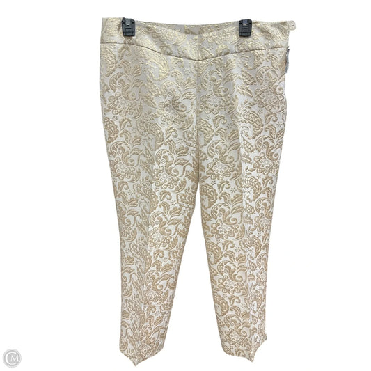 Pants Designer By Lilly Pulitzer In Gold & White, Size: 10