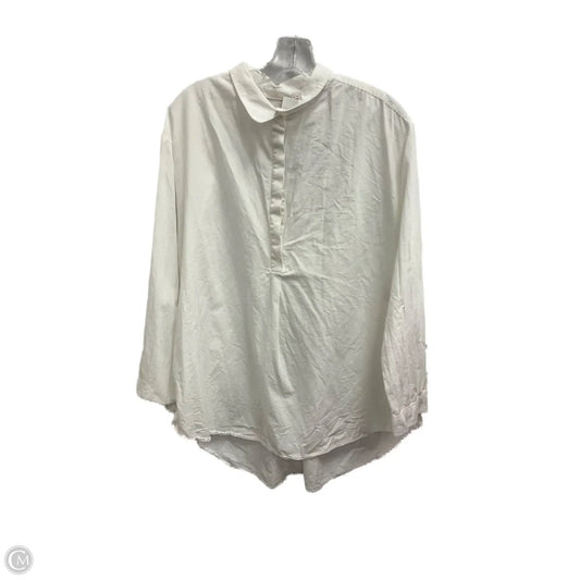 Blouse Long Sleeve By Anthropologie In White, Size: L