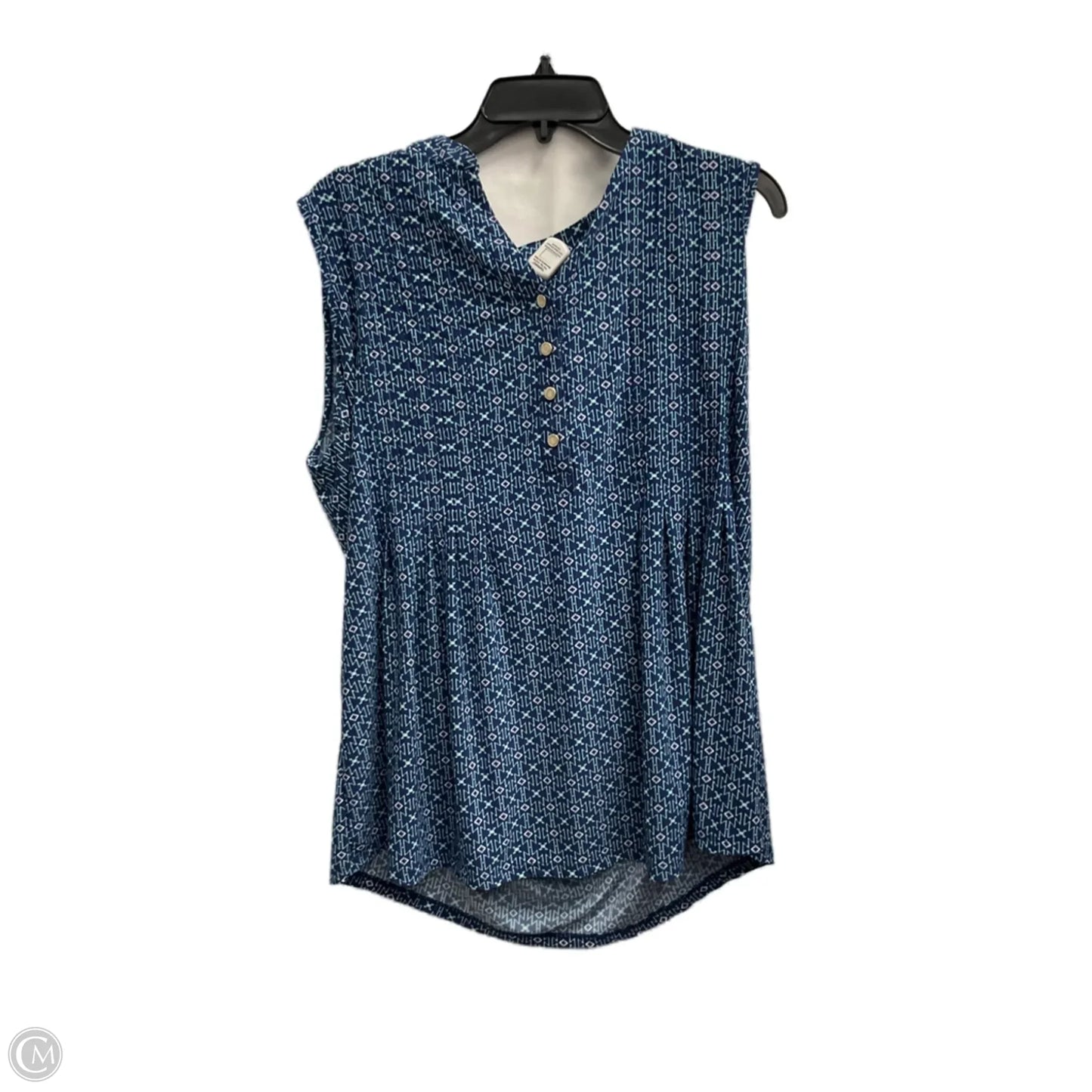Top Sleeveless By Westport In Blue, Size: 1x
