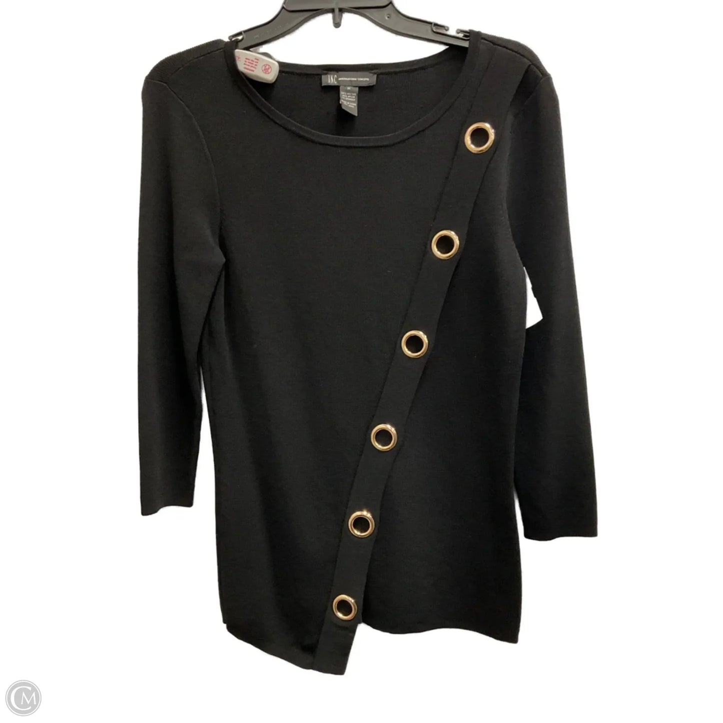 Top 3/4 Sleeve By Inc In Black, Size: M
